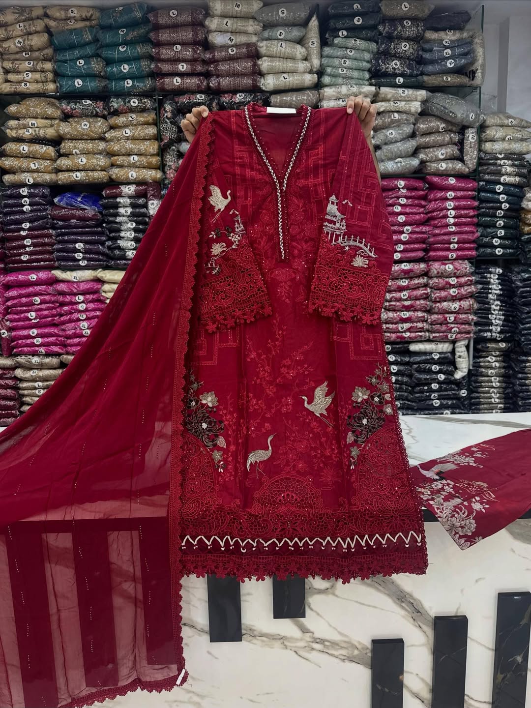AFROOZ Premium Embroidered 3-Piece Suit