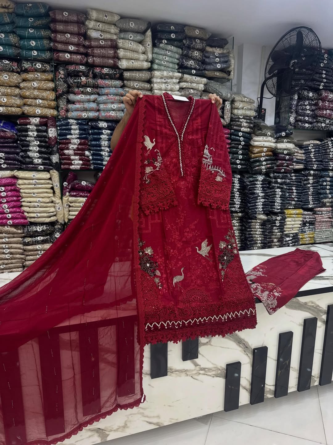 AFROOZ Premium Embroidered 3-Piece Suit