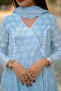 AFROZE Elegant 3 Piece Embroidered Anarkali