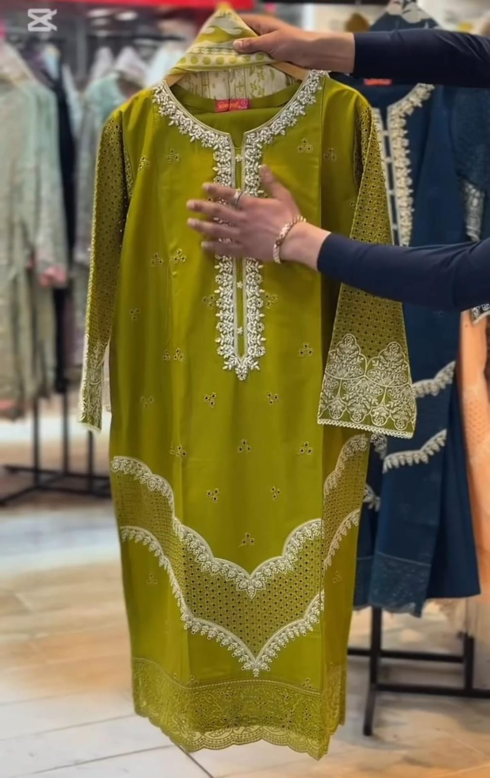 Stitched Lawn Collection  Embroidered 3 Piece Suit