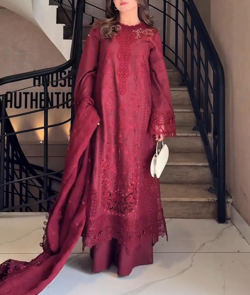 Embroidered 3 Piece Suit for Women