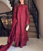 Embroidered 3 Piece Suit for Women