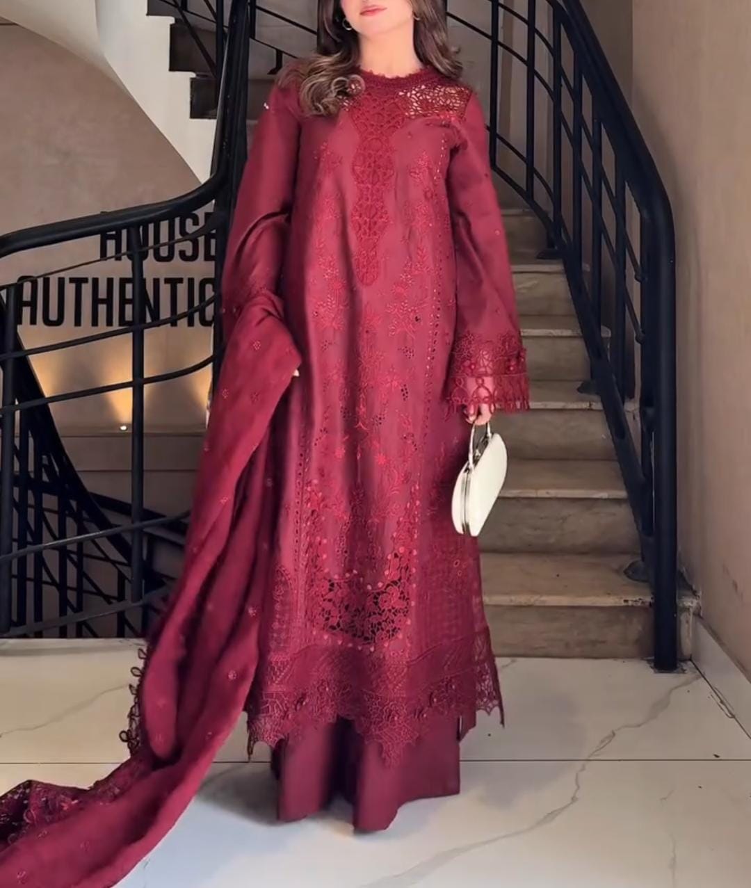 Embroidered 3 Piece Suit for Women