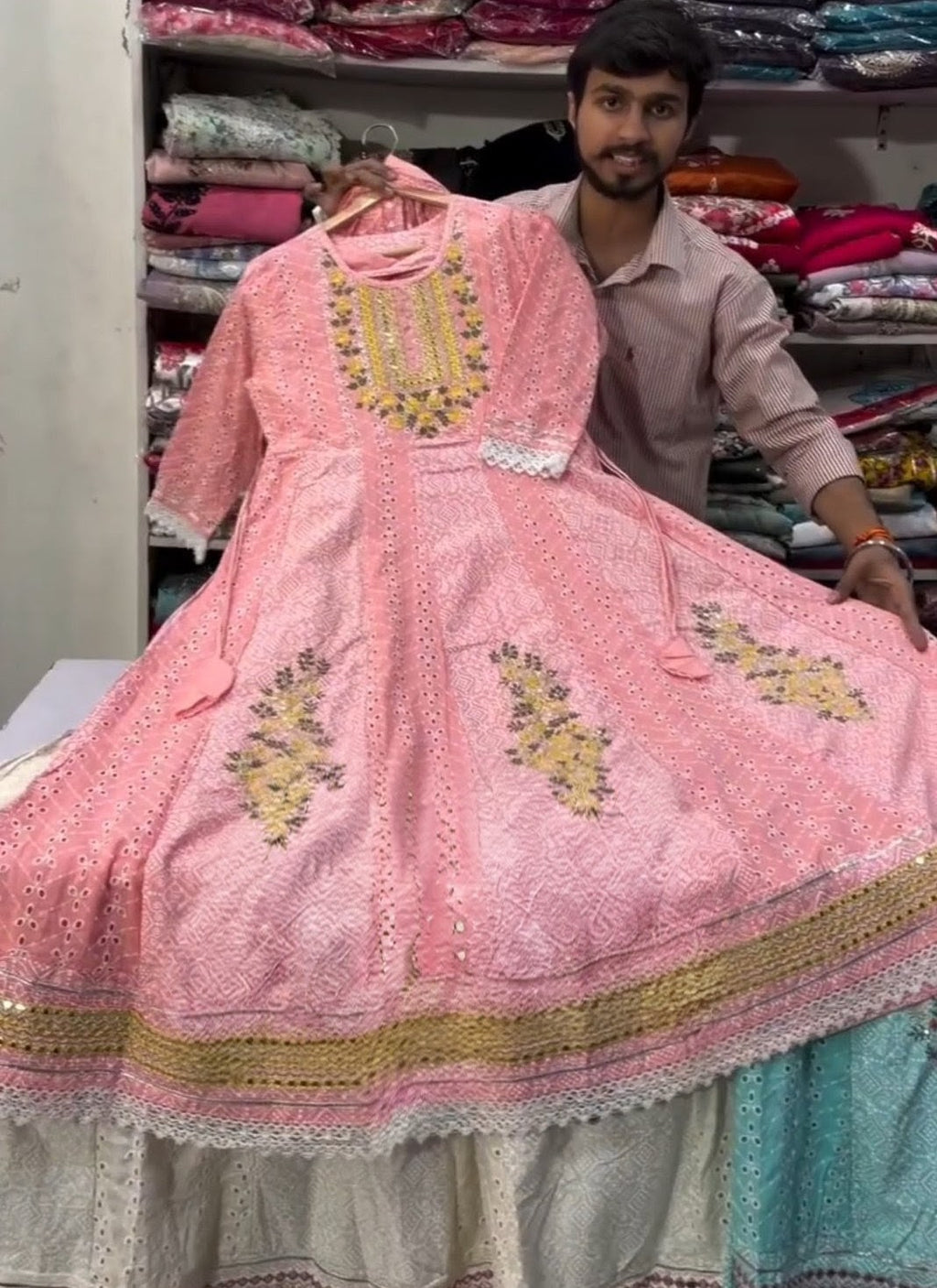 Embroidered 3PCS Anarkali Suit Set