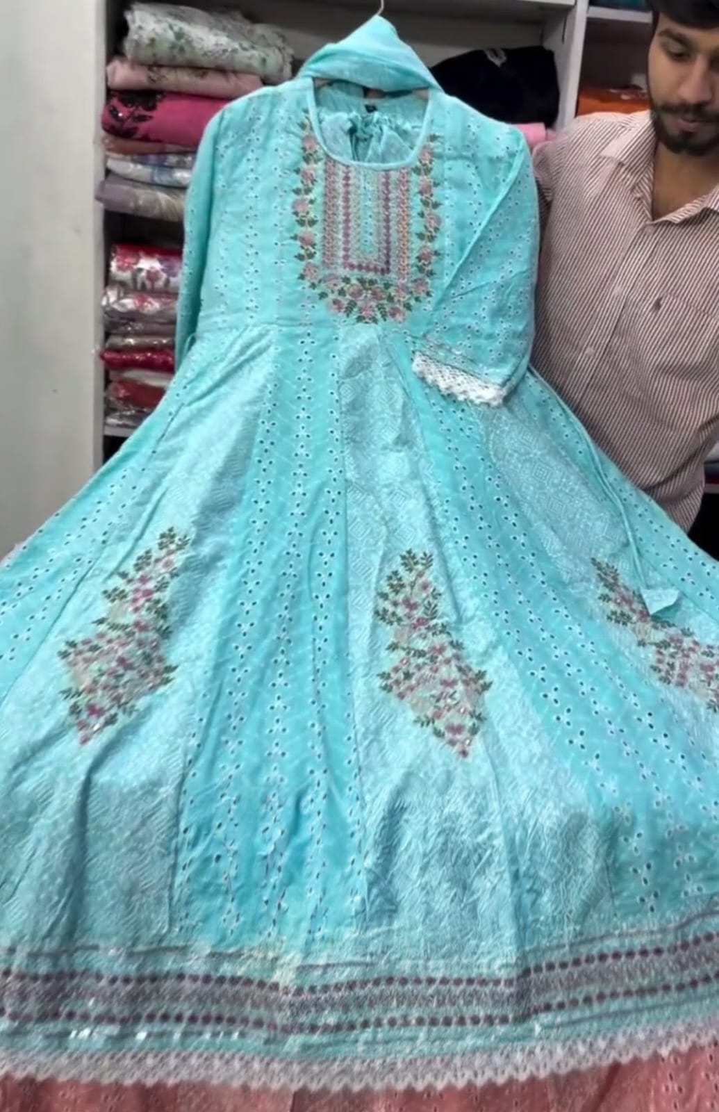 Embroidered 3PCS Anarkali Suit Set