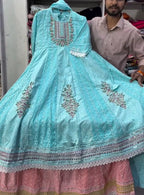 Embroidered 3PCS Anarkali Suit Set