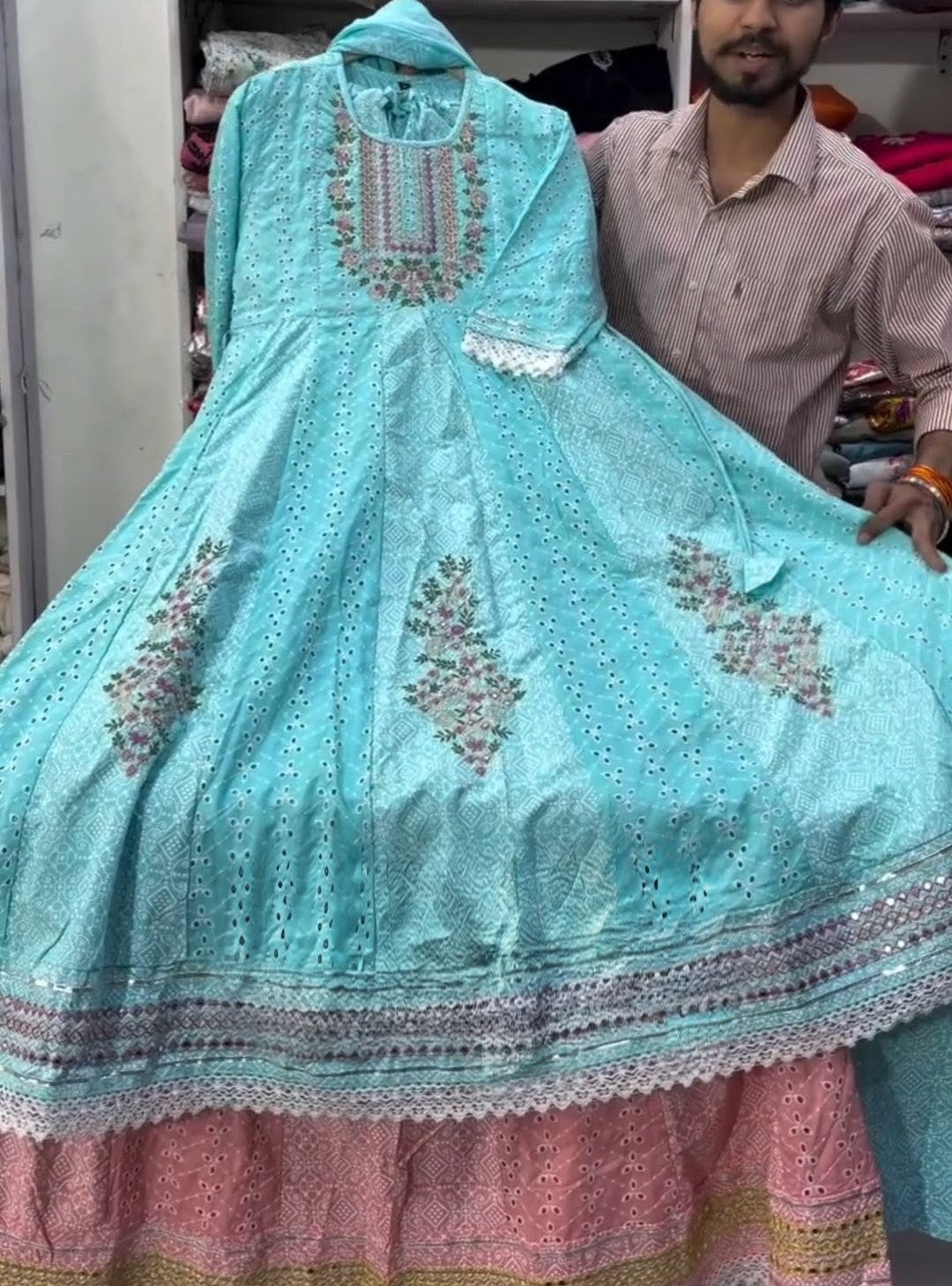 Embroidered 3PCS Anarkali Suit Set