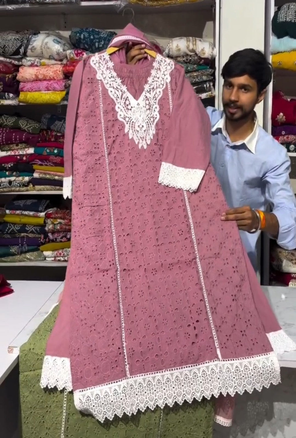 Embroidered 3PCS Cotton Suit