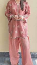 BUY 1 GET 1 FREE Premium Embroidered 2 Piece Suit 🌸