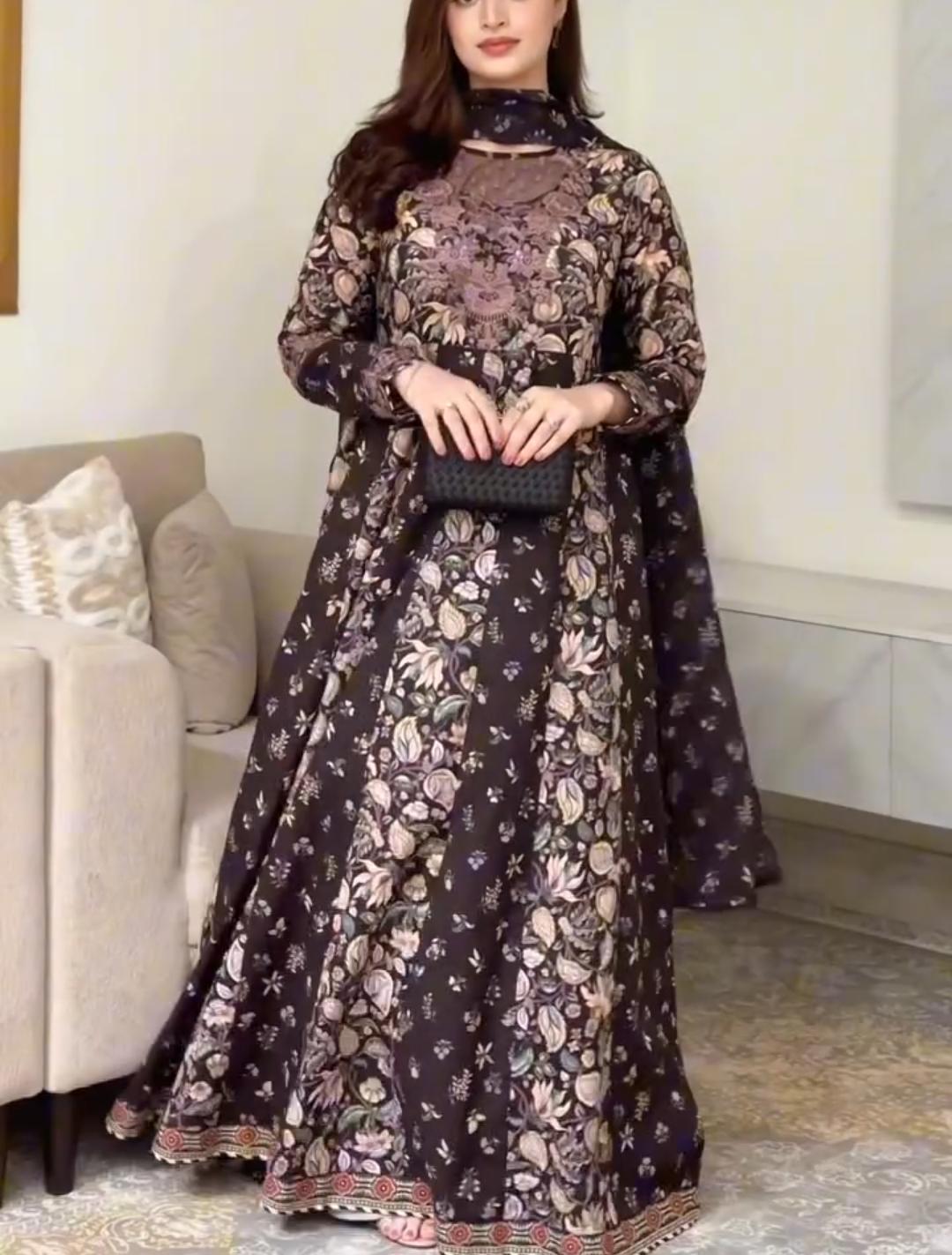 Premium Printed Frock – 3 Piece Collection ✨