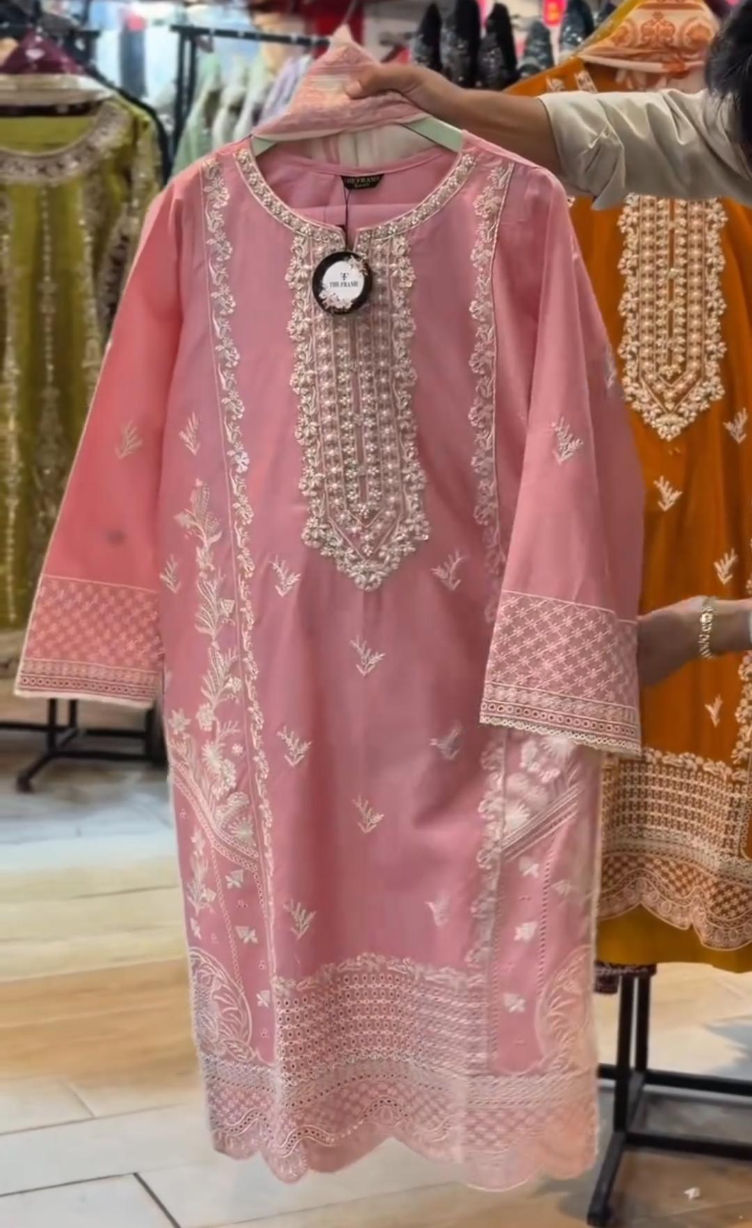 Cotton Lawn Embroidered 3 Piece Suit