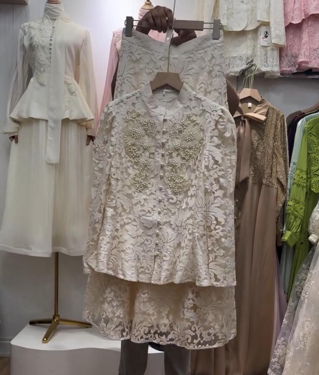Elegant Lace Skirt & Shirt Set