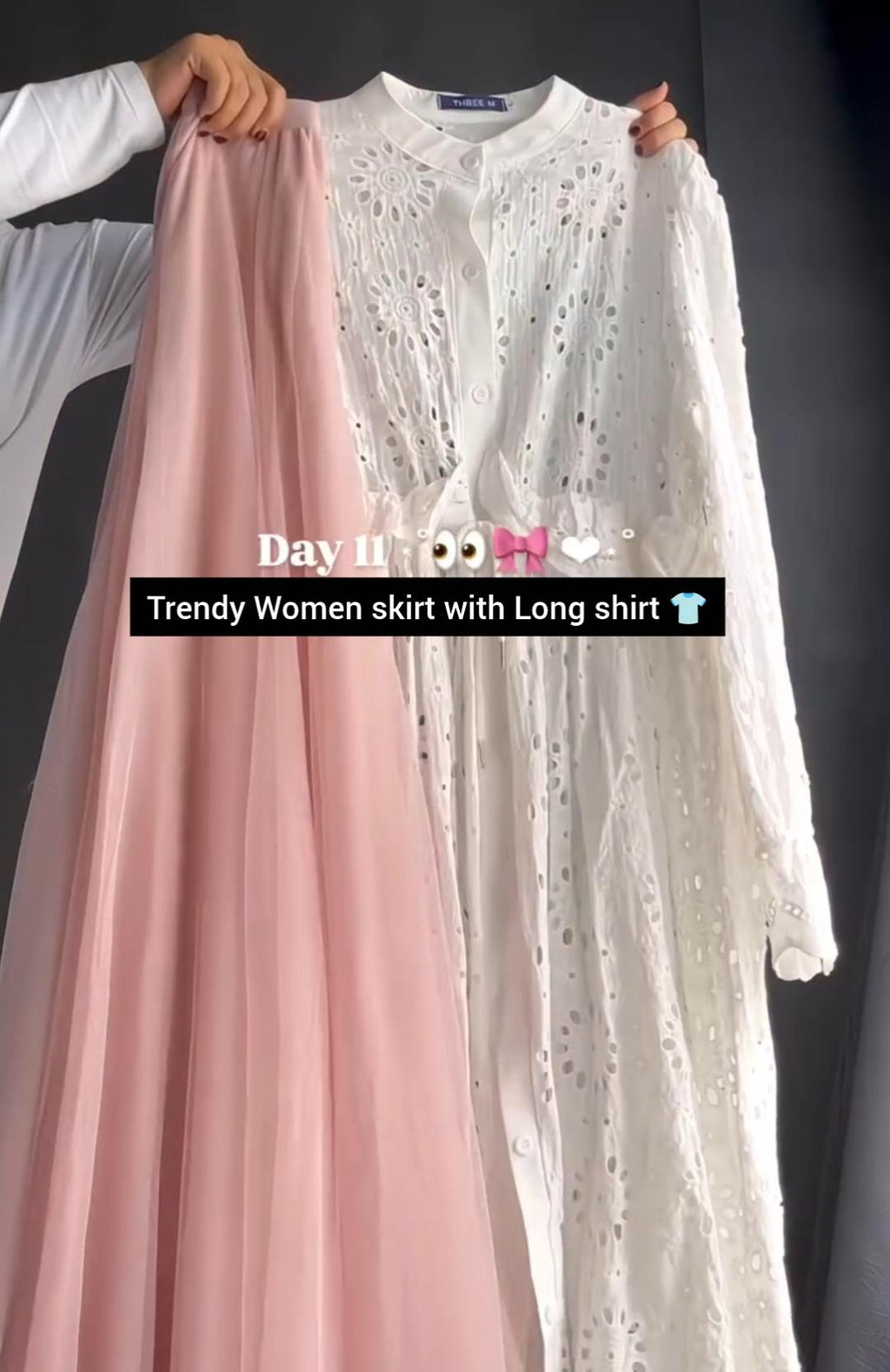 Trendy Summer Long Chikankari Shirt with Skirt