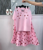 Cherry Print T-Shirt &amp; Skirt Set For Women BUY 1 GET 1 FREE