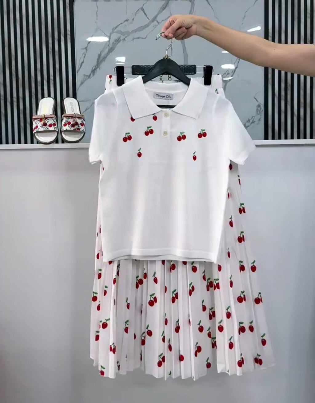 Cherry Print T-Shirt &amp; Skirt Set For Women BUY 1 GET 1 FREE