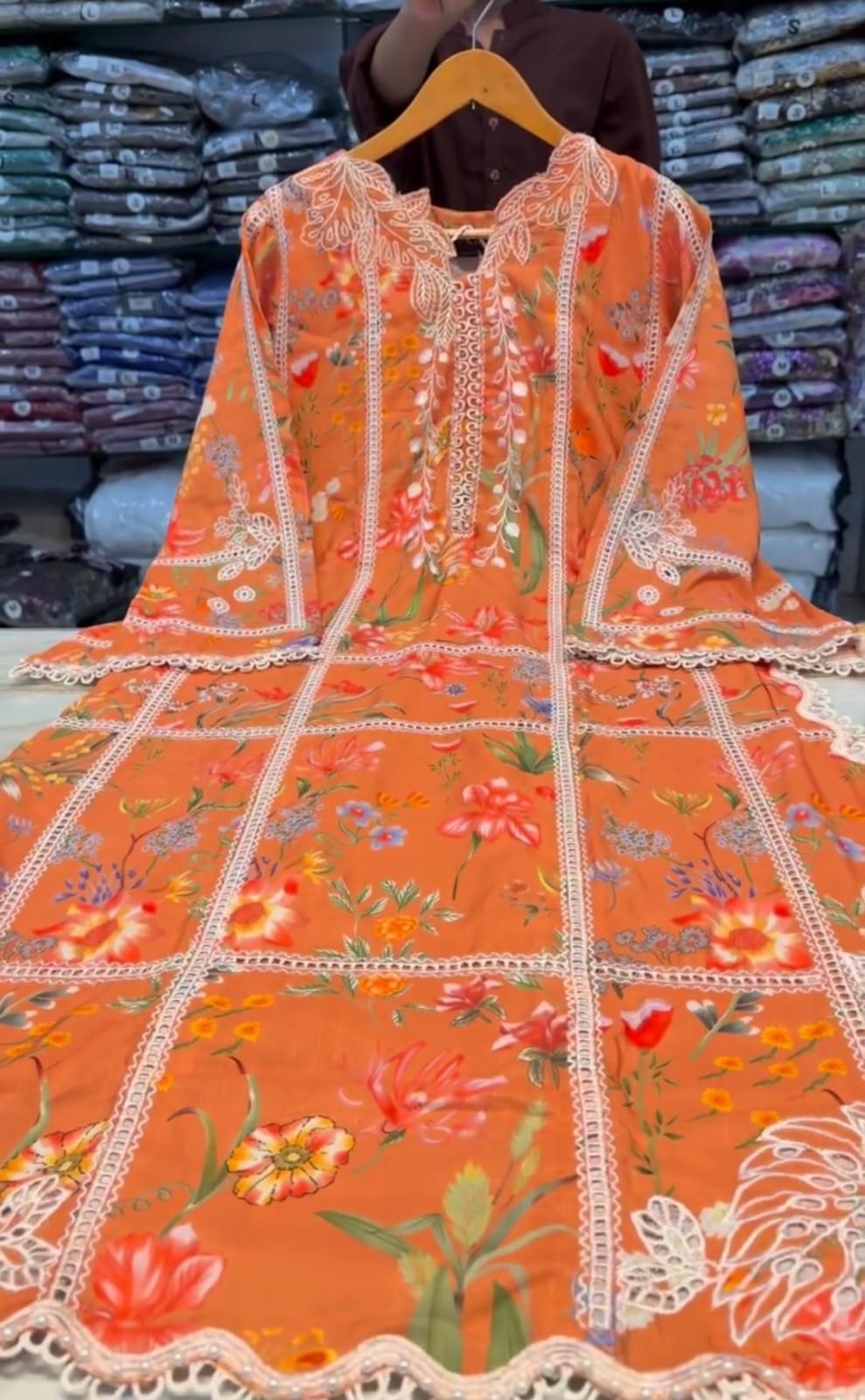 Summer 3 Piece Embroidered Suit  Trendy Collection