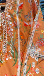 Summer 3 Piece Embroidered Suit  Trendy Collection