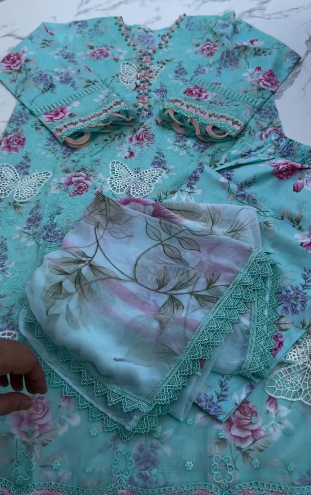 Summer 3 Piece Printed Suit – Butterfly Collection