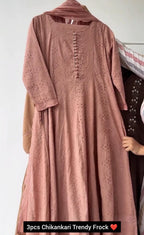 Women's Chikankari 3-Piece Frock Collection
