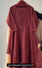Women's Chikankari 3-Piece Frock Collection