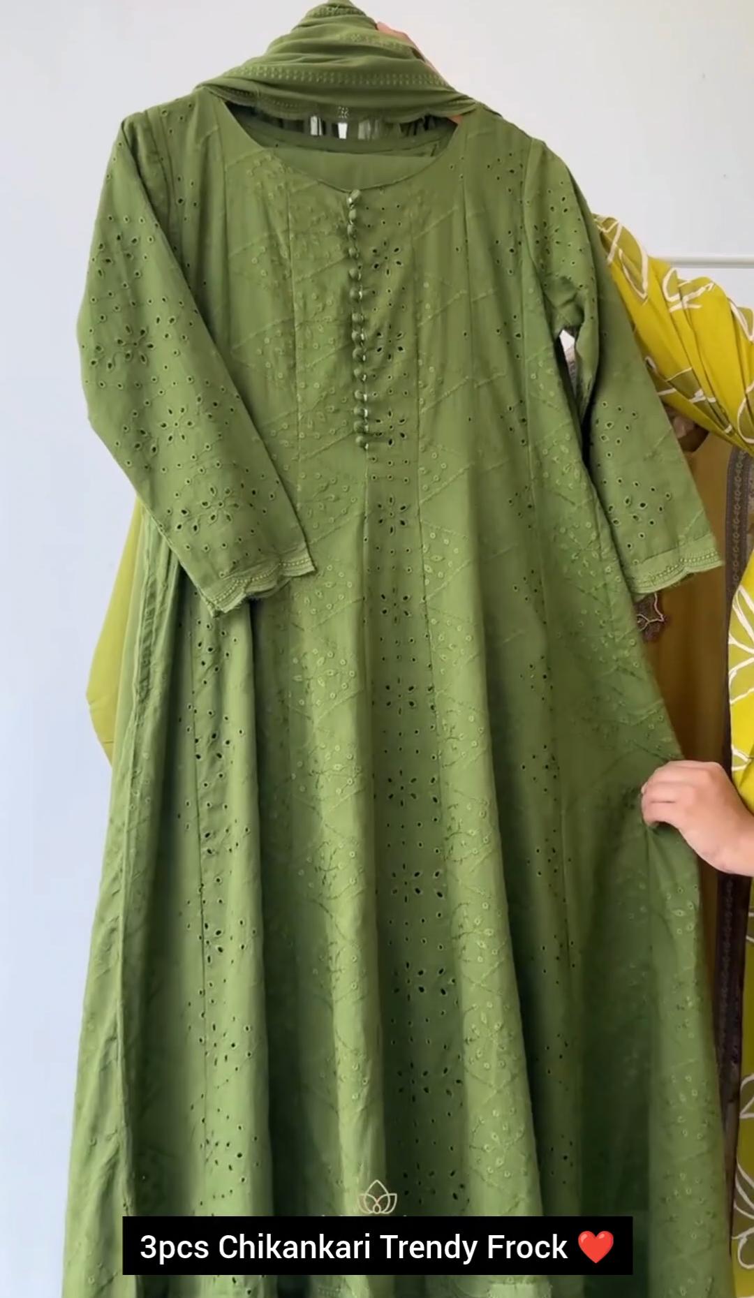 Women's Chikankari 3-Piece Frock Collection