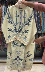 Premium Embroidered Cutwork 3 Piece Suit