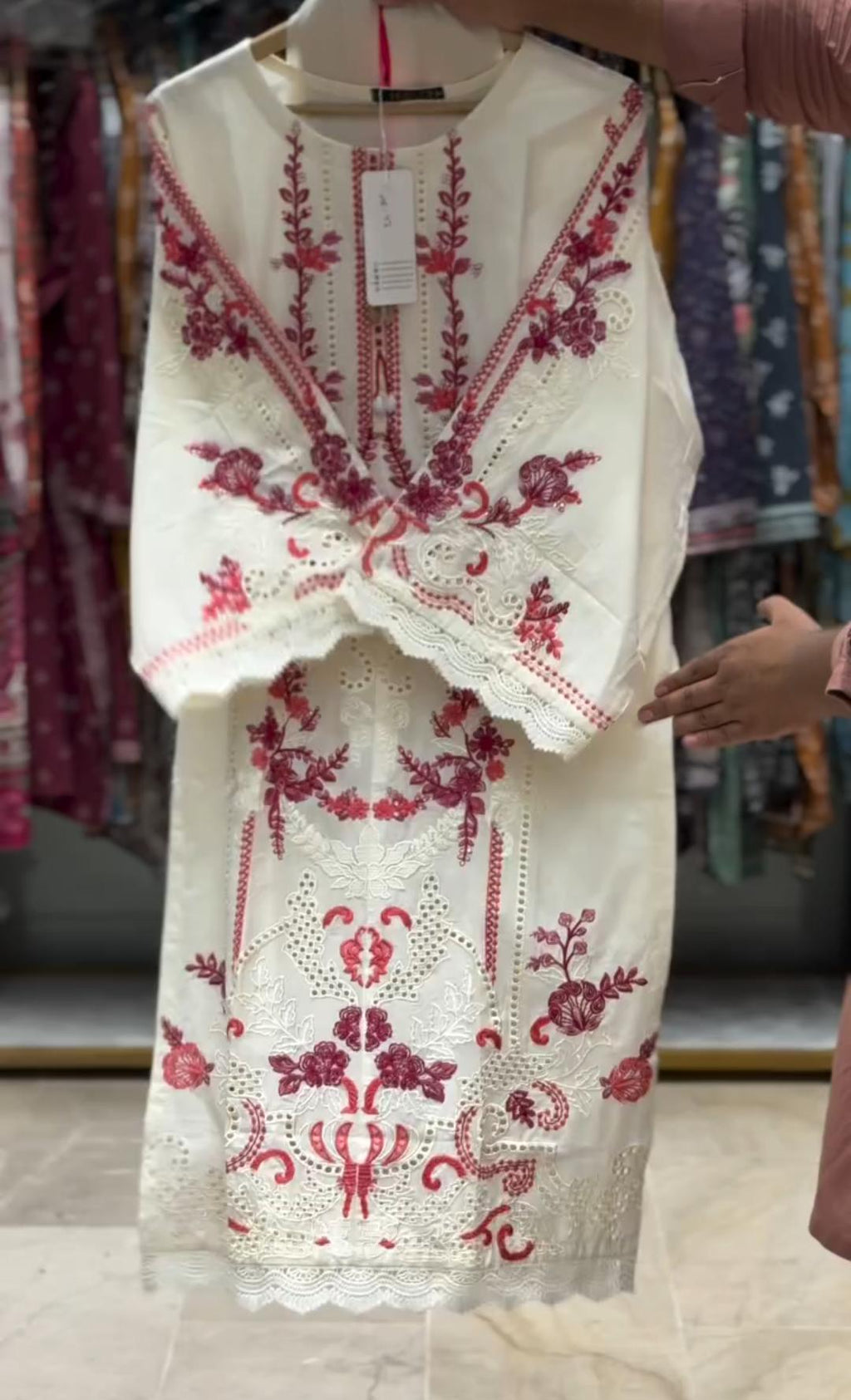 Premium Embroidered Cutwork 3 Piece Suit