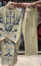Premium Embroidered Cutwork 3 Piece Suit