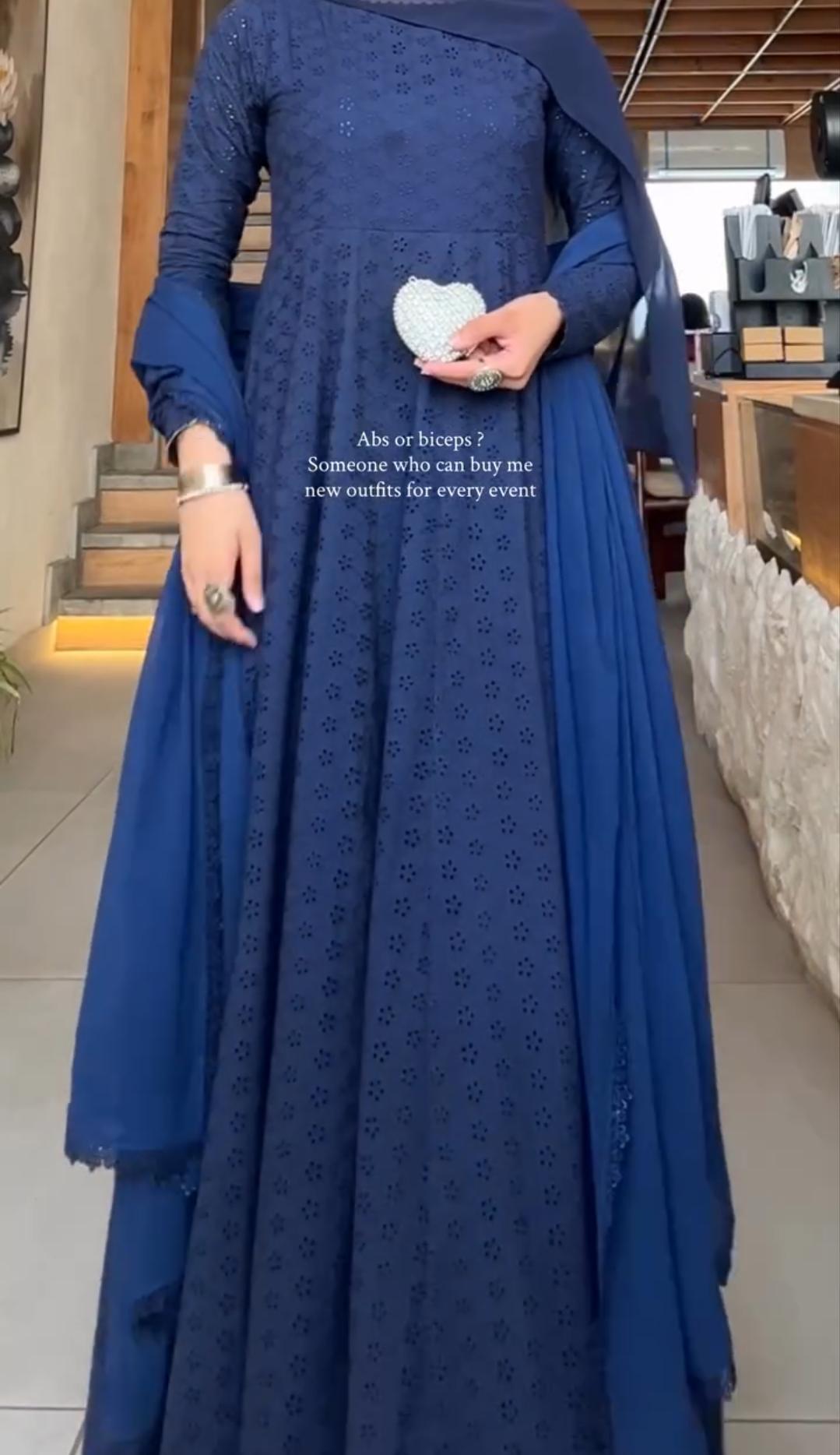 Chikankari 3-Piece Frock Suit for Women