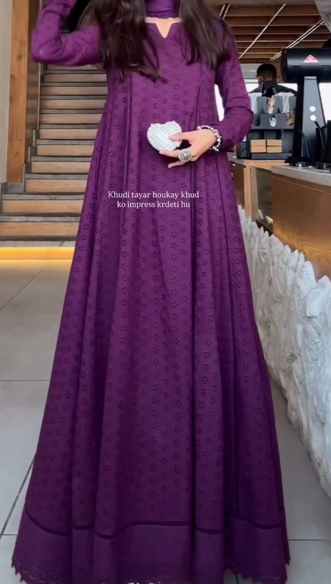 Chikankari 3-Piece Frock Suit for Women