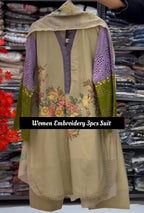 Women Embroidery 3 Piece Suit