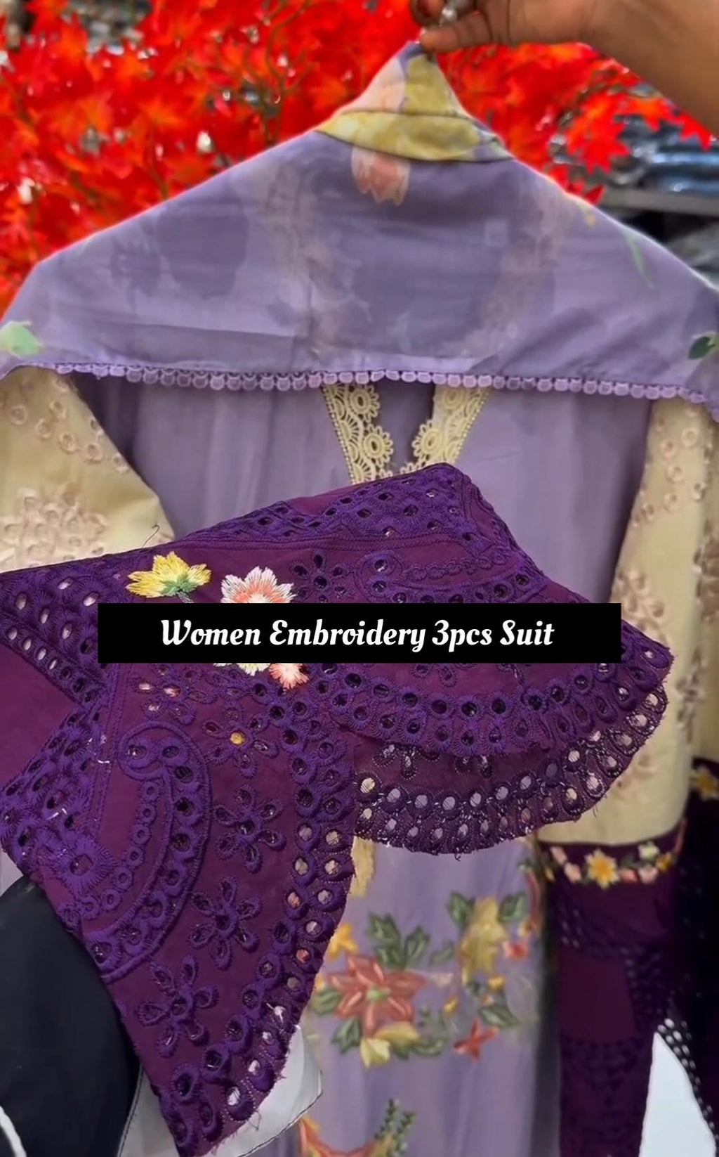 Women Embroidery 3 Piece Suit