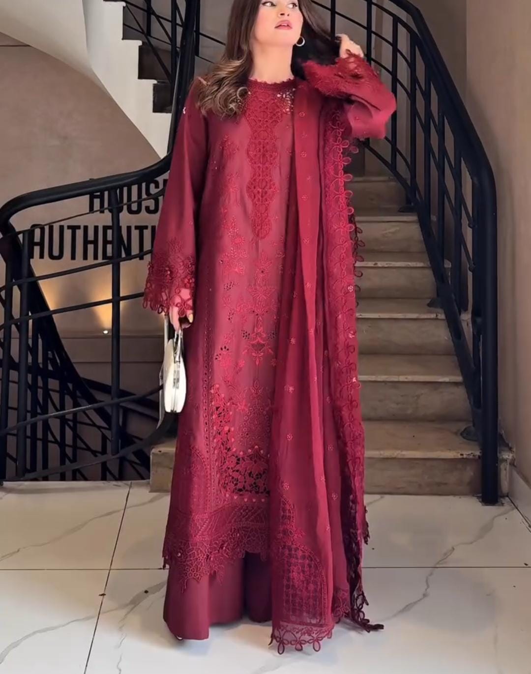 Embroidered 3 Piece Suit for Women