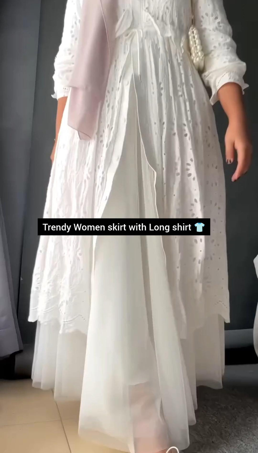 Trendy Summer Long Chikankari Shirt with Skirt