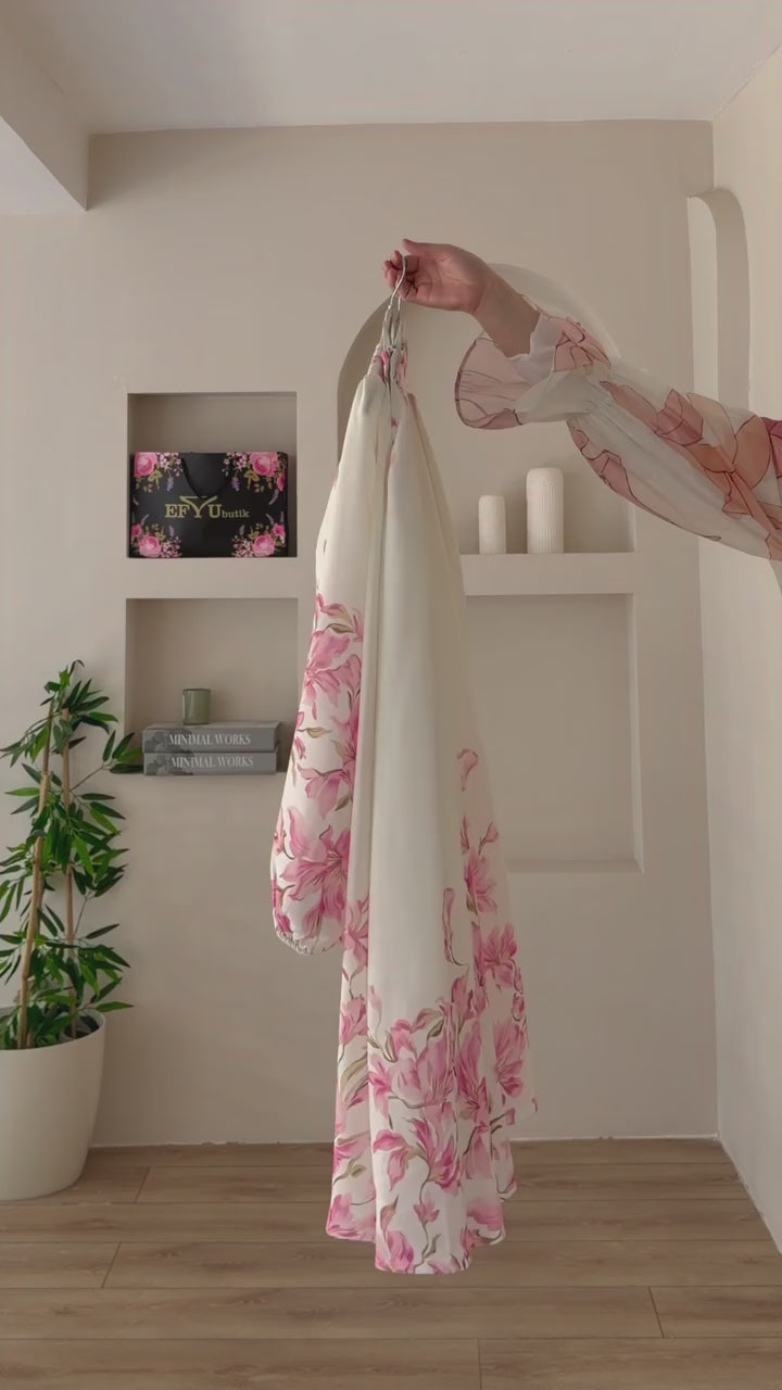 Elegant Floral Shirt  Skirt Set For Women