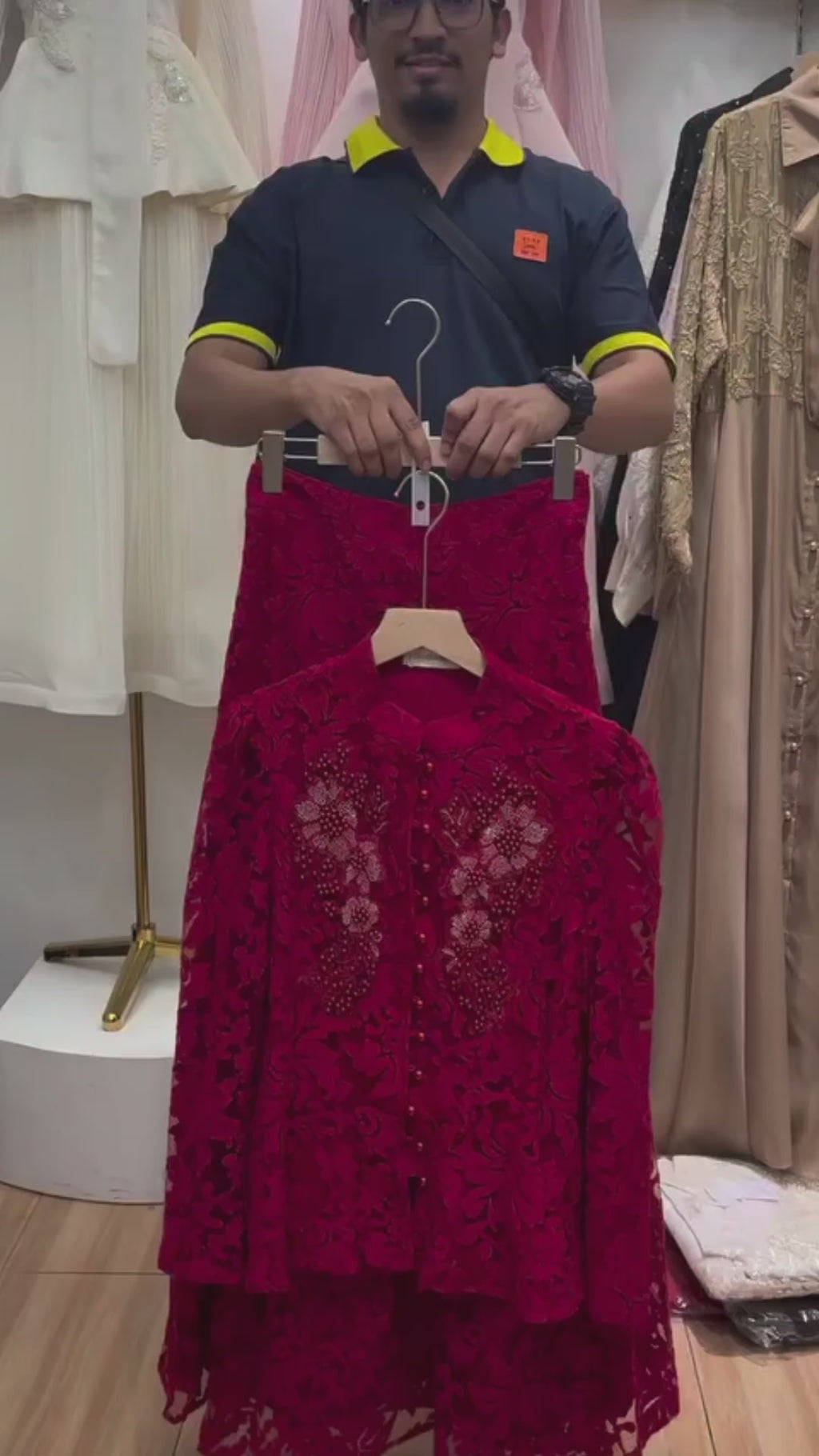 Elegant Lace Skirt & Shirt Set