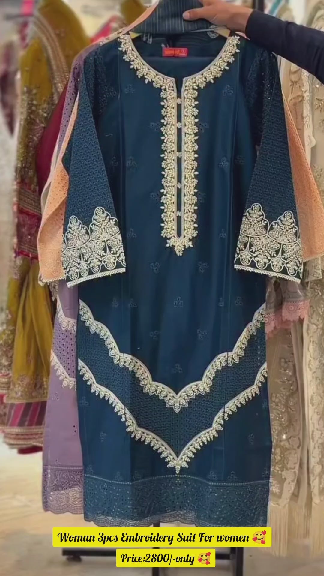 Stitched Lawn Collection  Embroidered 3 Piece Suit