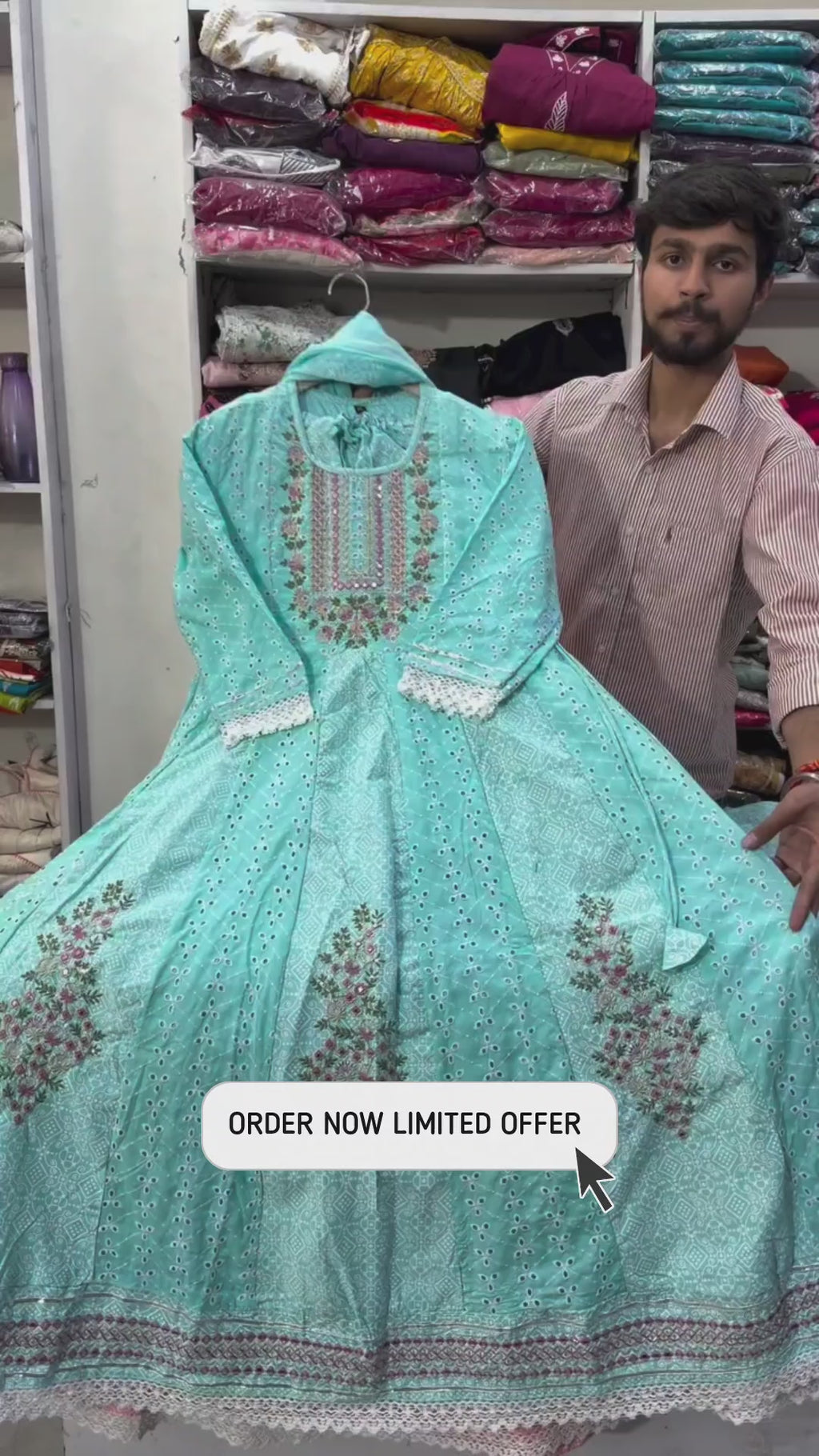 Embroidered 3PCS Anarkali Suit Set