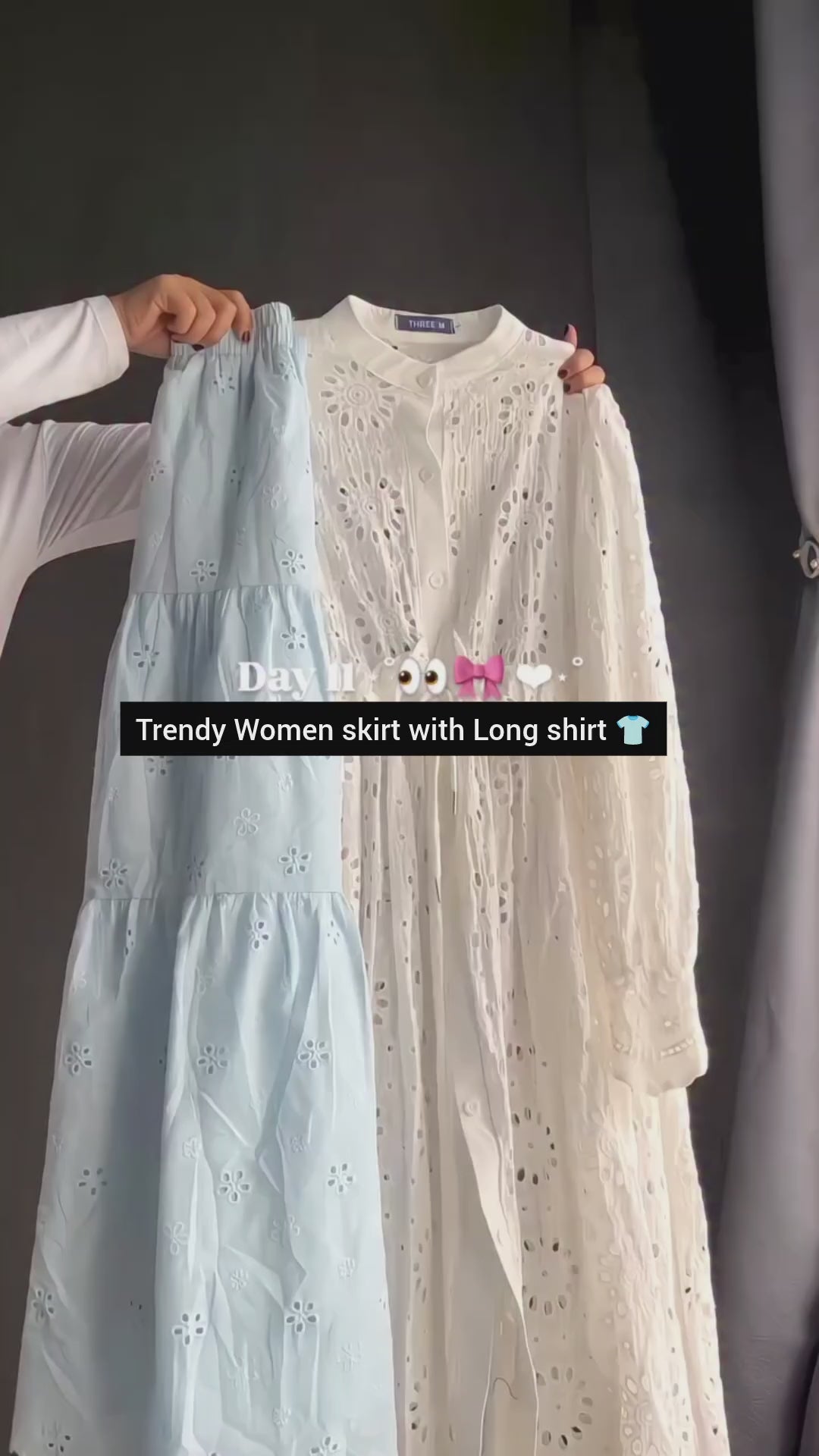 Trendy Summer Long Chikankari Shirt with Skirt