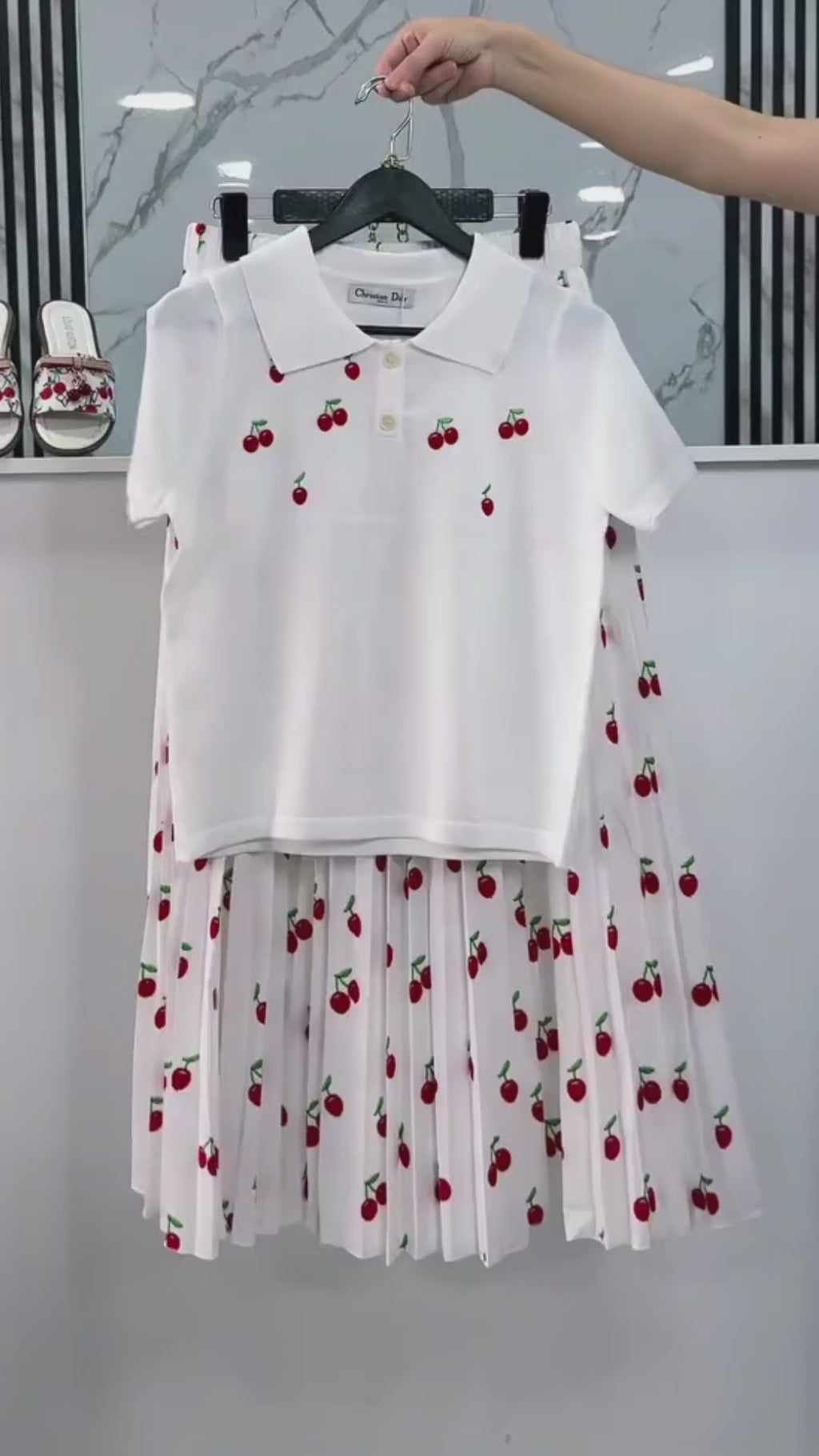 Cherry Print T-Shirt &amp; Skirt Set For Women BUY 1 GET 1 FREE