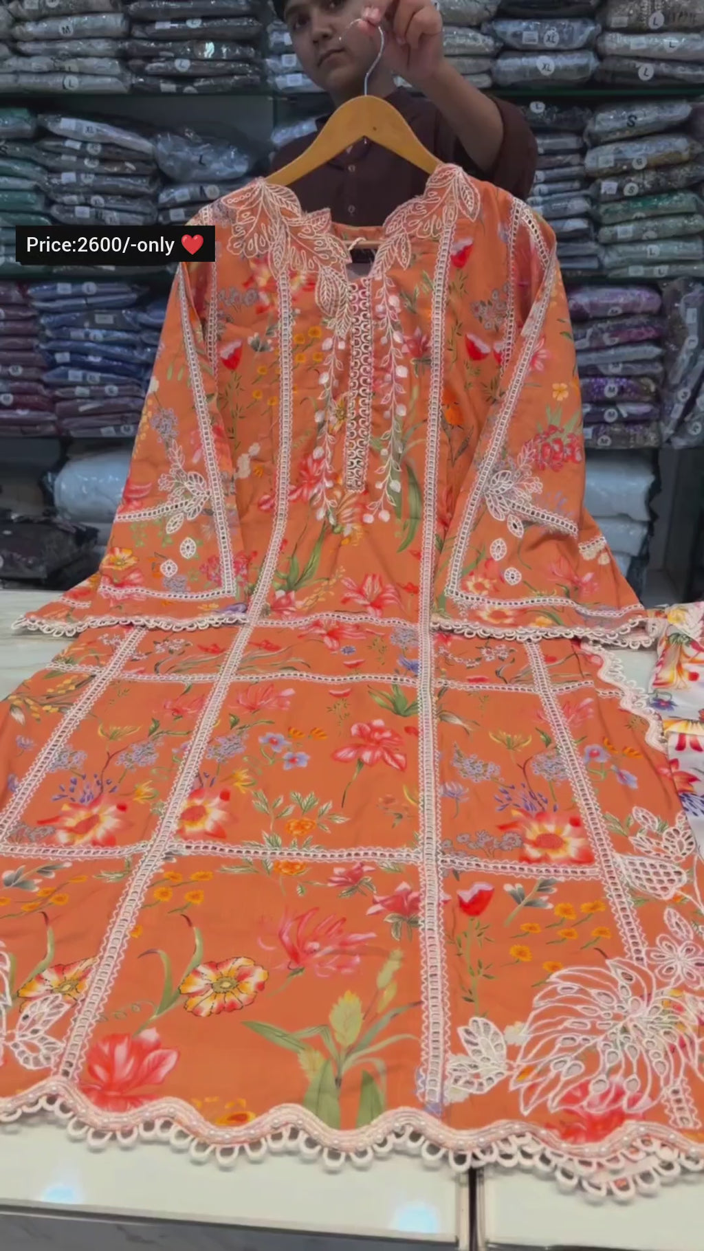 Summer 3 Piece Embroidered Suit  Trendy Collection