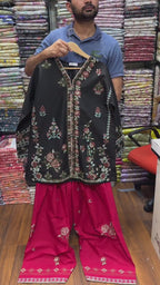 Embroidered 3-Piece Suit with Farshi Shalwar