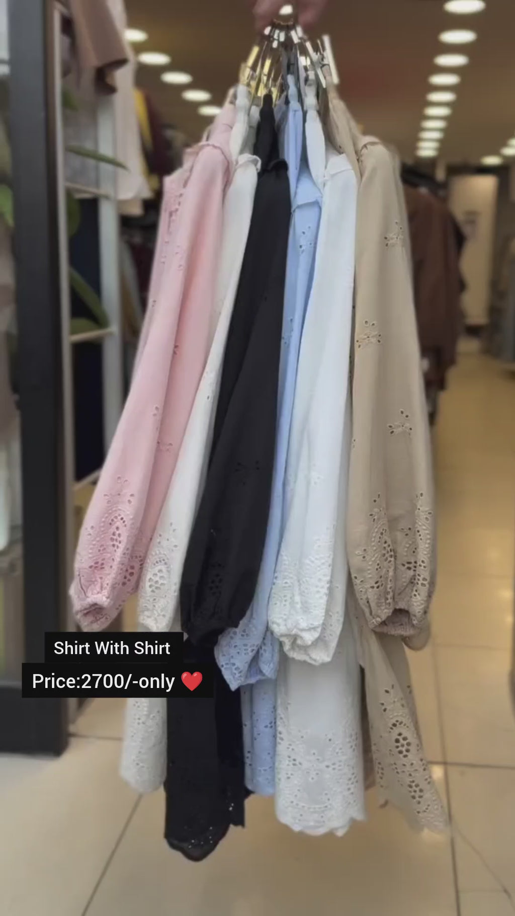 Beautiful Cotton Embroidery Shirt &amp; Skirt Set For Women